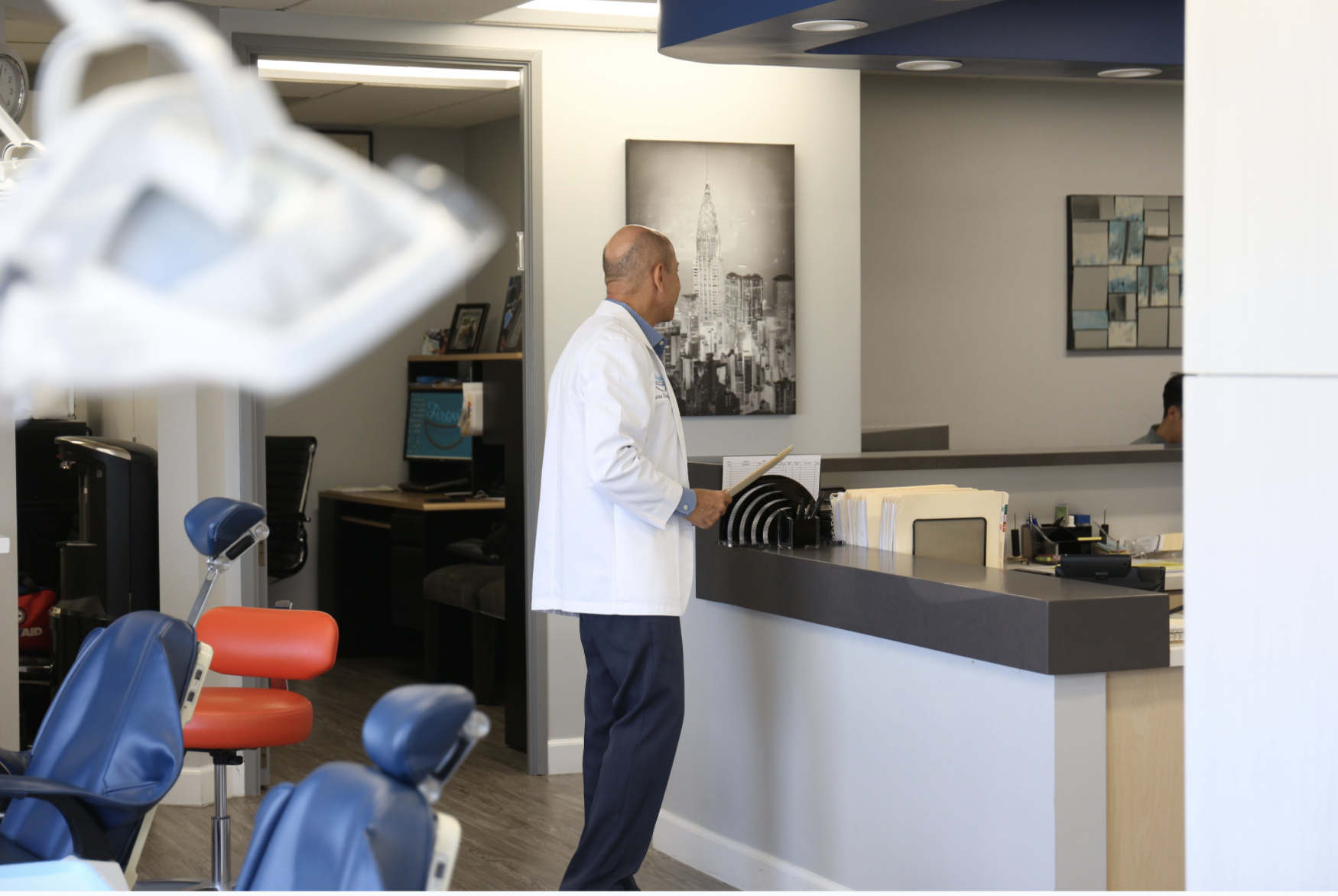 Doctor Maurice Firouz in the reception room area