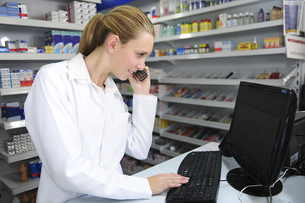 Pharmacist on the phone