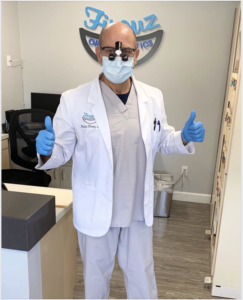 Doctor Firouz has his PPE on and is ready to treat patients safely!